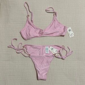 NWOT Aerie Pink Ribbed Bikini